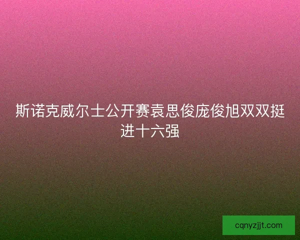 斯诺克威尔士公开赛袁思俊庞俊旭双双挺进十六强